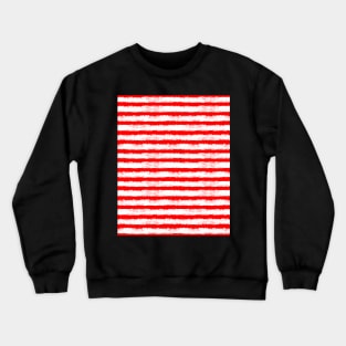 distressed red and white stripes Crewneck Sweatshirt